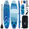 Blue Inflatable SUP Board Drop Stitch PVC EVA Aluminum Alloy Paddle Adjustable Length